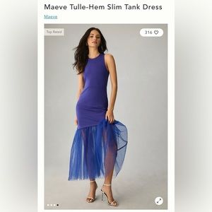 Anthropologie blue tulle dress